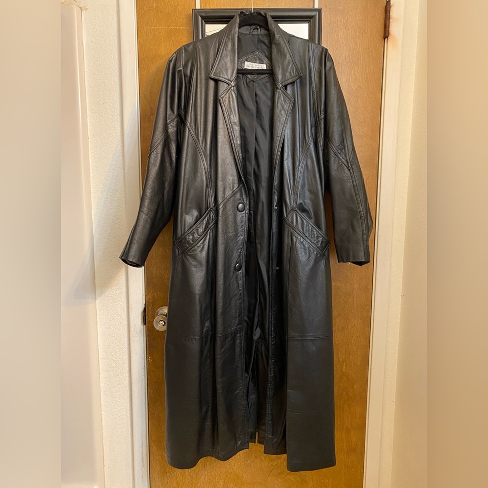 Black Leather Trenchcoat
